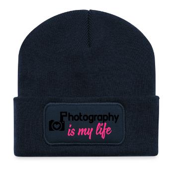 photography is my life - Recycelte Patch Beanie - French Navy - Vorne