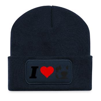 I Love Jack Russel - Recycelte Patch Beanie - French Navy - Vorne