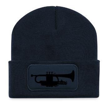 Trompete - Recycelte Patch Beanie - French Navy - Vorne