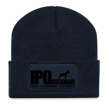 IPO DOBERMANN kupiert - Recycelte Patch Beanie - French Navy - Vorne