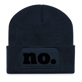 Einfach "no." - Recycelte Patch Beanie - French Navy - Vorne