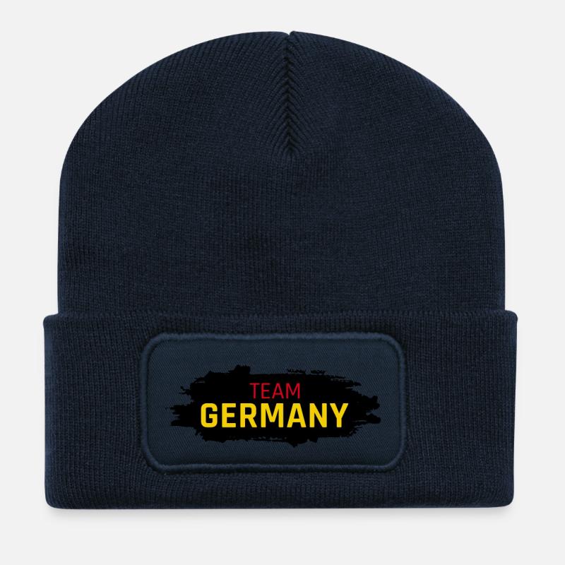 Team Germany Button - Recycelte Patch Beanie - French Navy