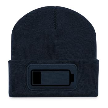battery_empty__f1 - Recycled Patch Beanie - french navy - Front