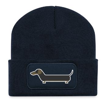 teckel - Beanie recyclé à patch - bleu marine - Devant