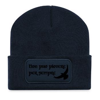 Il ne peut pas pleuvoir pour toujours - Beanie recyclé à patch - bleu marine - Devant