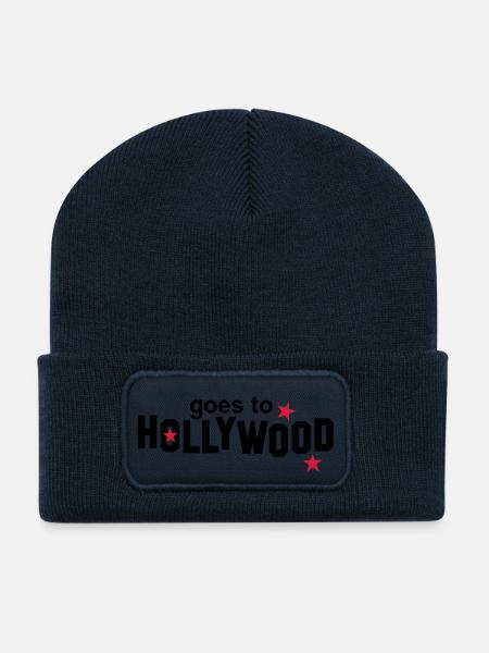 Dein Name + goes to HOLLYWOOD - Recycelte Patch Beanie - French Navy