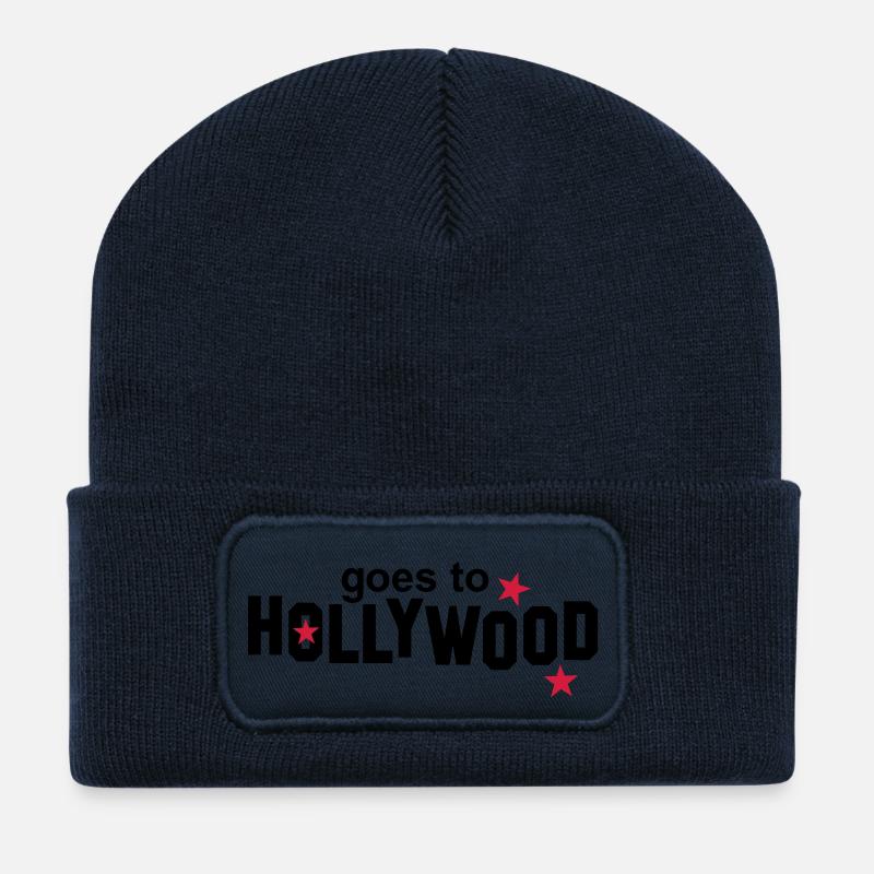 Dein Name + goes to HOLLYWOOD - Recycelte Patch Beanie - French Navy