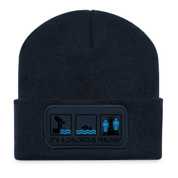 swimming - Recycelte Patch Beanie - French Navy - Vorne