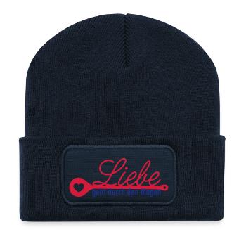 Magen Liebe - Recycelte Patch Beanie - French Navy - Vorne