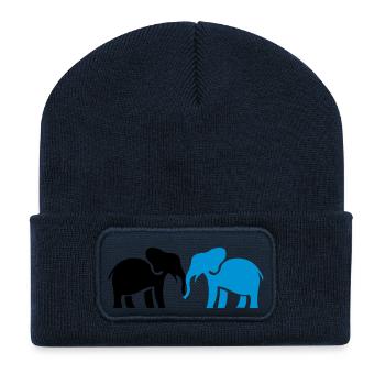 elefanten_2 - Recycelte Patch Beanie - French Navy - Vorne