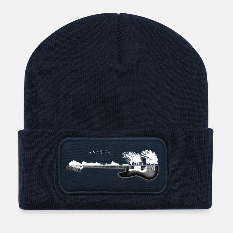 guitare nature - Beanie recyclé à patch - bleu marine