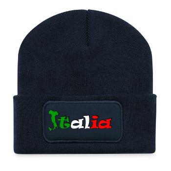 T-shirt logo Italia - Recycelte Patch Beanie - French Navy - Vorne