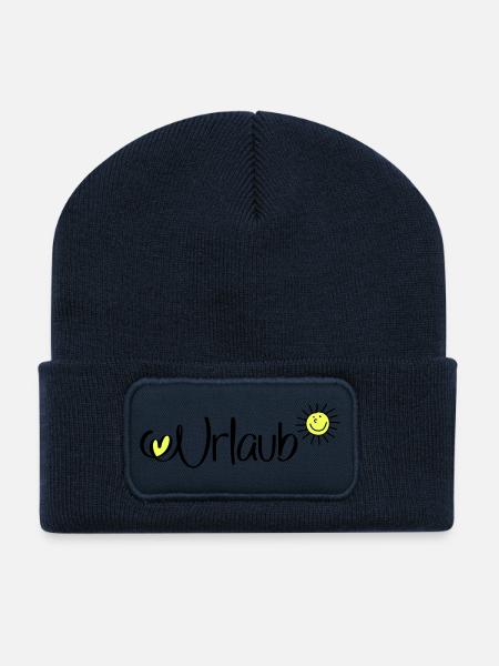 Urlaub in der Sonne - Recycelte Patch Beanie - French Navy