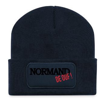 Normand de ouf (noir) - Beanie recyclé à patch - bleu marine - Devant