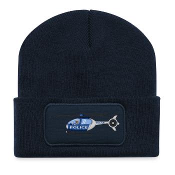 Police Helicopter Pilot Hubschrauber - Recycelte Patch Beanie - French Navy - Vorne