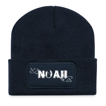NOAH lettering decorated with vectorgraphic - Recycled Patch Beanie - french navy - Front