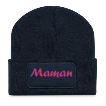 BONNE FÊTE MAMAN. MAMAN. FÊTE DES MÈRES. JE T'AIME - Beanie recyclé à patch - bleu marine - Devant