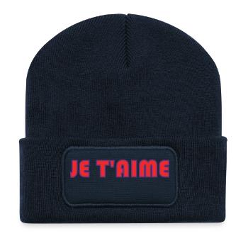 LOVE. COUPLE. JUST MARRIED. EVJF. SAINT VALENTIN. - Beanie recyclé à patch - bleu marine - Devant