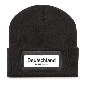 Plaque signalétique de l’Allemagne - Beanie recyclé à patch - charbon - Devant