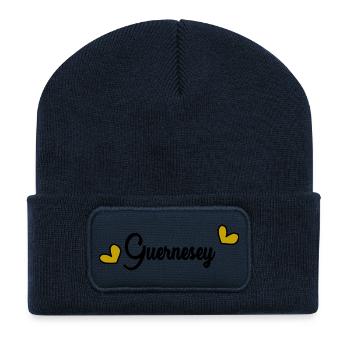 GUERNESEY.ANGLETERRE - Beanie recyclé à patch - bleu marine - Devant