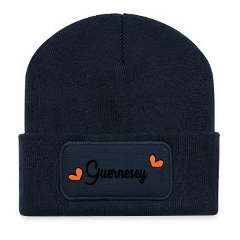 GUERNSEY. VEREINIGTES KÖNIGREICH - Recycelte Patch Beanie - French Navy - Vorne