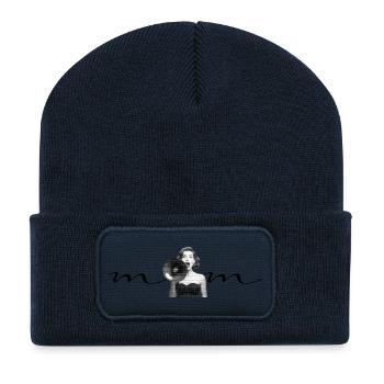 Mom - Megaphon - Mama - Superwoman - starke Frau - Recycelte Patch Beanie - French Navy - Vorne
