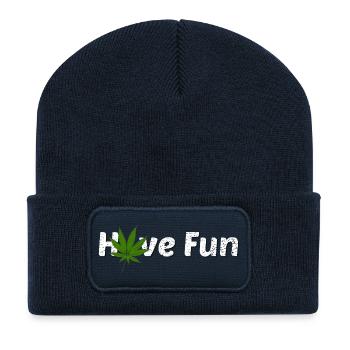 Have Fun - Recycelte Patch Beanie - French Navy - Vorne