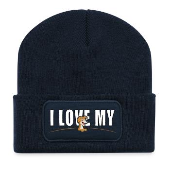I love my Dog - Recycelte Patch Beanie - French Navy - Vorne