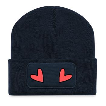 HERZ. PAAR. VALENTINSTAG. GERADE VERHEIRATET. Junggesellinnenabschied. - Recycelte Patch Beanie - French Navy - Vorne