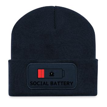 Social Battery - Recycled Patch Beanie - french navy - Front
