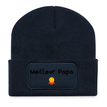 Best Dad - Dad Gift Idea - Recycled Patch Beanie - french navy - Front