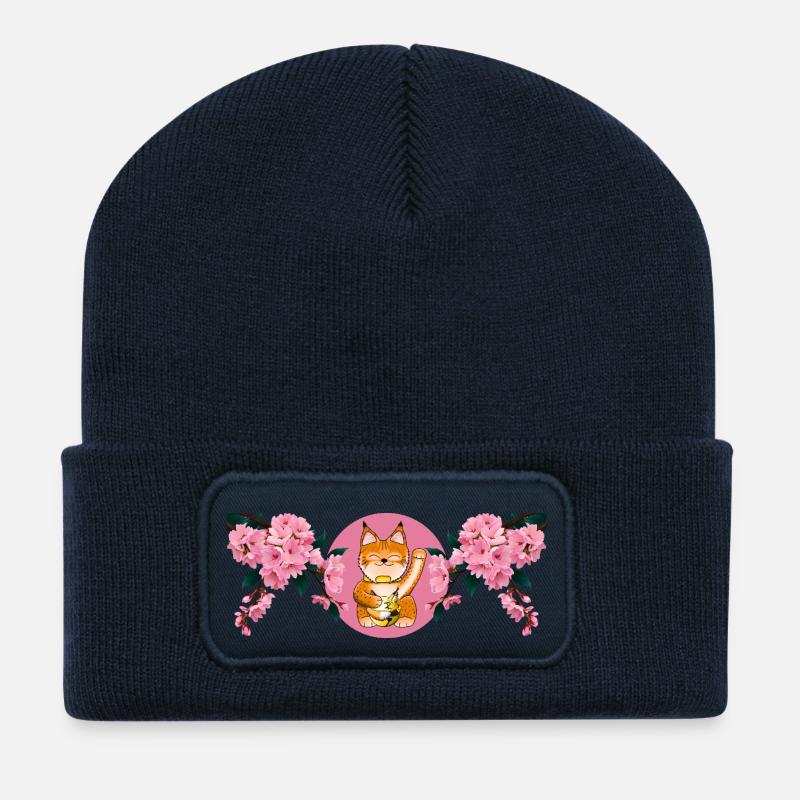 Glücksluchs (Frühling 2025) - Recycelte Patch Beanie - French Navy