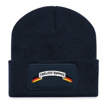 Tireless Runner | german Banner - Recycled Patch Beanie - french navy - Front