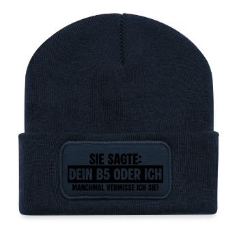 B5 Exfreundin - Recycelte Patch Beanie - French Navy - Vorne