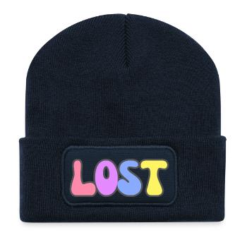 Lost Modern Typography Cool Art Studio Brand Logo - Recycelte Patch Beanie - French Navy - Vorne
