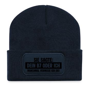 B7 Exfreundin - Recycelte Patch Beanie - French Navy - Vorne