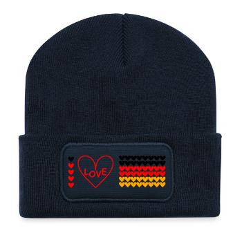I love Deutschland - Recycelte Patch Beanie - French Navy - Vorne