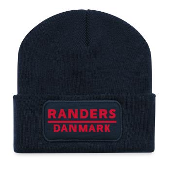 Randers Denmark Bold Red Typography - Recycled Patch Beanie - french navy - Front