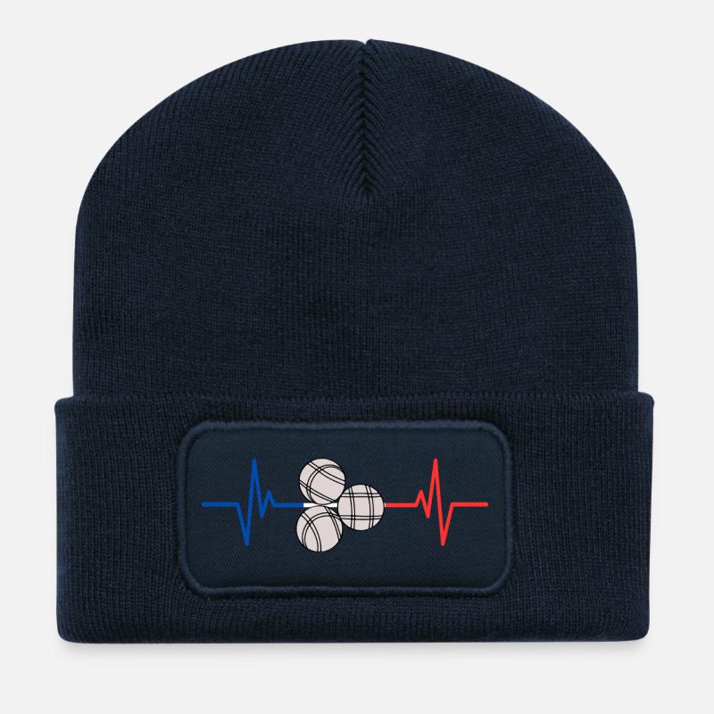 Pétanque Battement de Coeur Frankreich - Recycelte Patch Beanie - French Navy