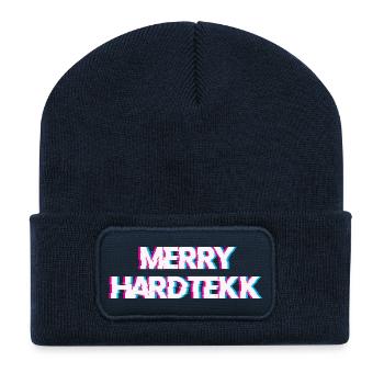 Hardtekk Tekk - Beanie recyclé à patch - bleu marine - Devant