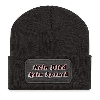 Kein Bild kein Spruch – Anti‑Spruch Minimalismus - Recycelte Patch Beanie - Dunkelgrau - Vorne