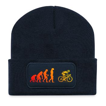 Puristisches Roadbike Thema - Recycelte Patch Beanie - French Navy - Vorne