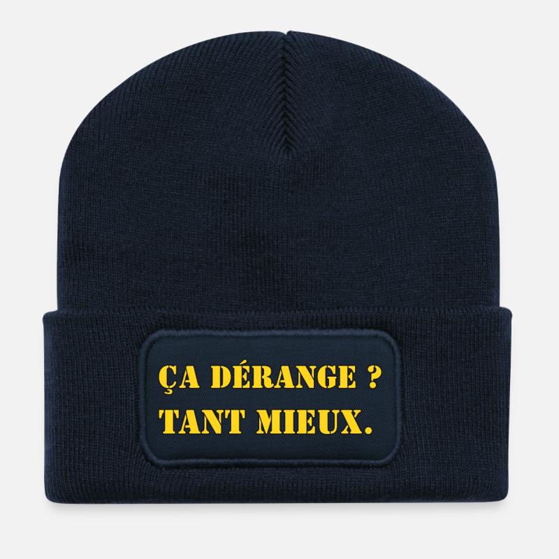 DOES IT DISTURB? GOOD. - Recycled Patch Beanie - french navy