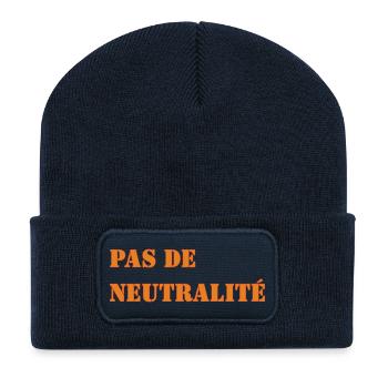 PAS DE NEUTRALITÉ - Beanie recyclé à patch - bleu marine - Devant