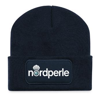 Nordperle Hamburg Nordsee Ostsee Norddeutsch Deern - Recycelte Patch Beanie - French Navy - Vorne