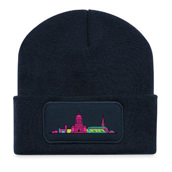 Illustration en ligne du mausolée de la ville de Hamilton - Beanie recyclé à patch - bleu marine - Devant