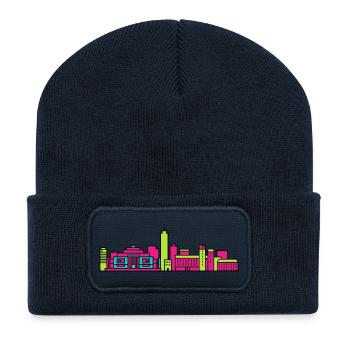 Décors de ligne de la ligne des greniers de la ville de Bydgoszcz - Beanie recyclé à patch - bleu marine - Devant