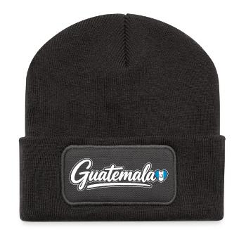 Guatemalaische Schrift mit Flaggenherz-Liebe - Recycelte Patch Beanie - Dunkelgrau - Vorne