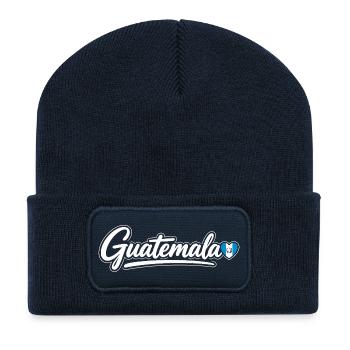 Scénario guatémaltèque avec drapeau Amour du cœur - Beanie recyclé à patch - bleu marine - Devant