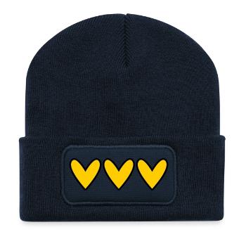 HERZ. PAAR. VALENTINSTAG. GERADE VERHEIRATET. Junggesellinnenabschied. - Recycelte Patch Beanie - French Navy - Vorne